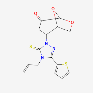 2-[4-allyl-3-(2-thienyl)-5-thioxo-4,5-dihydro-1H-1,2,4-triazol-1-yl]-6,8-dioxabicyclo[3.2.1]octan-4-one