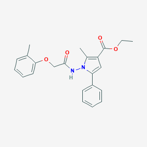 molecular formula C23H24N2O4 B429608 ethyl 2-methyl-1-{[(2-methylphenoxy)acetyl]amino}-5-phenyl-1H-pyrrole-3-carboxylate 