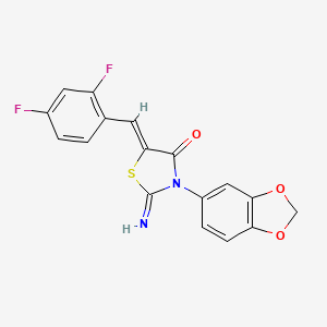 molecular formula C17H10F2N2O3S B4296096 3-(1,3-benzodioxol-5-yl)-5-(2,4-difluorobenzylidene)-2-imino-1,3-thiazolidin-4-one 