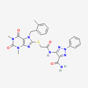 5-[({[1,3-dimethyl-7-(2-methylbenzyl)-2,6-dioxo-2,3,6,7-tetrahydro-1H-purin-8-yl]thio}acetyl)amino]-2-phenyl-2H-1,2,3-triazole-4-carboxamide