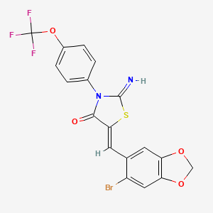 5-[(6-bromo-1,3-benzodioxol-5-yl)methylene]-2-imino-3-[4-(trifluoromethoxy)phenyl]-1,3-thiazolidin-4-one