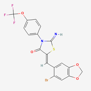 molecular formula C18H10BrF3N2O4S B4296111 5-[(6-bromo-1,3-benzodioxol-5-yl)methylene]-2-imino-3-[4-(trifluoromethoxy)phenyl]-1,3-thiazolidin-4-one 