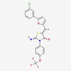 molecular formula C21H12ClF3N2O3S B4296116 5-{[5-(3-chlorophenyl)-2-furyl]methylene}-2-imino-3-[4-(trifluoromethoxy)phenyl]-1,3-thiazolidin-4-one 