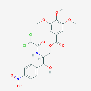 molecular formula C21H22Cl2N2O9 B4296120 2-[(dichloroacetyl)amino]-3-hydroxy-3-(4-nitrophenyl)propyl 3,4,5-trimethoxybenzoate 