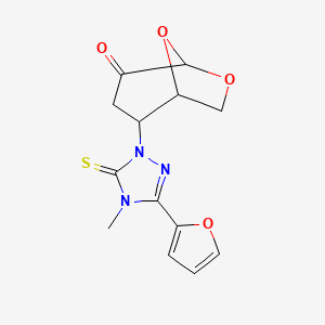 molecular formula C13H13N3O4S B4296137 2-[3-(2-furyl)-4-methyl-5-thioxo-4,5-dihydro-1H-1,2,4-triazol-1-yl]-6,8-dioxabicyclo[3.2.1]octan-4-one 