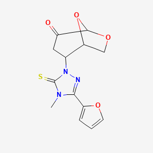 2-[3-(2-furyl)-4-methyl-5-thioxo-4,5-dihydro-1H-1,2,4-triazol-1-yl]-6,8-dioxabicyclo[3.2.1]octan-4-one