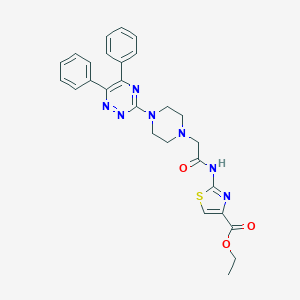 molecular formula C27H27N7O3S B429617 Ethyl 2-[[2-[4-(5,6-diphenyl-1,2,4-triazin-3-yl)piperazin-1-yl]acetyl]amino]-1,3-thiazole-4-carboxylate 