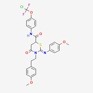 N-{4-[chloro(difluoro)methoxy]phenyl}-3-[2-(4-methoxyphenyl)ethyl]-2-[(4-methoxyphenyl)imino]-4-oxo-1,3-thiazinane-6-carboxamide