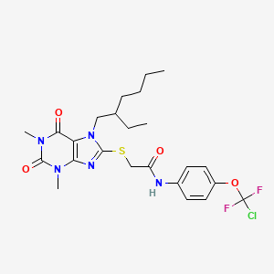 N-{4-[chloro(difluoro)methoxy]phenyl}-2-{[7-(2-ethylhexyl)-1,3-dimethyl-2,6-dioxo-2,3,6,7-tetrahydro-1H-purin-8-yl]thio}acetamide