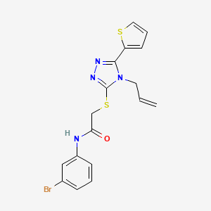 molecular formula C17H15BrN4OS2 B4296185 2-{[4-allyl-5-(2-thienyl)-4H-1,2,4-triazol-3-yl]thio}-N-(3-bromophenyl)acetamide 