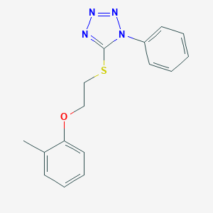 molecular formula C16H16N4OS B429619 5-{[2-(2-methylphenoxy)ethyl]sulfanyl}-1-phenyl-1H-tetrazole 