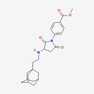 molecular formula C24H30N2O4 B4296197 methyl 4-(3-{[2-(1-adamantyl)ethyl]amino}-2,5-dioxopyrrolidin-1-yl)benzoate 