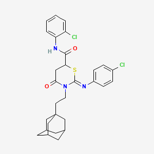 3-[2-(1-adamantyl)ethyl]-N-(2-chlorophenyl)-2-[(4-chlorophenyl)imino]-4-oxo-1,3-thiazinane-6-carboxamide