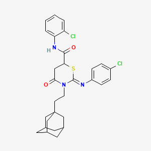 (2E)-3-[2-(ADAMANTAN-1-YL)ETHYL]-N-(2-CHLOROPHENYL)-2-[(4-CHLOROPHENYL)IMINO]-4-OXO-1,3-THIAZINANE-6-CARBOXAMIDE