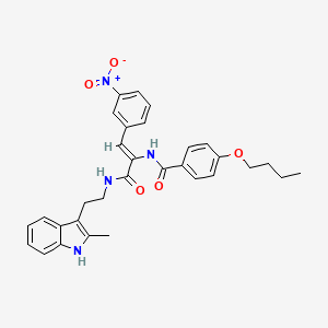molecular formula C31H32N4O5 B4296229 4-butoxy-N-[1-({[2-(2-methyl-1H-indol-3-yl)ethyl]amino}carbonyl)-2-(3-nitrophenyl)vinyl]benzamide 