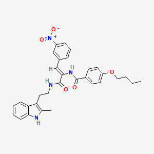 (2Z)-2-[(4-BUTOXYPHENYL)FORMAMIDO]-N-[2-(2-METHYL-1H-INDOL-3-YL)ETHYL]-3-(3-NITROPHENYL)PROP-2-ENAMIDE