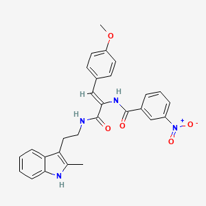 molecular formula C28H26N4O5 B4296234 N-[2-(4-methoxyphenyl)-1-({[2-(2-methyl-1H-indol-3-yl)ethyl]amino}carbonyl)vinyl]-3-nitrobenzamide 