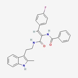 molecular formula C27H24FN3O2 B4296250 N-[2-(4-fluorophenyl)-1-({[2-(2-methyl-1H-indol-3-yl)ethyl]amino}carbonyl)vinyl]benzamide 