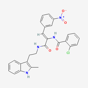 (2Z)-2-[(2-CHLOROPHENYL)FORMAMIDO]-N-[2-(2-METHYL-1H-INDOL-3-YL)ETHYL]-3-(3-NITROPHENYL)PROP-2-ENAMIDE