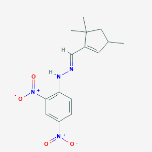 molecular formula C15H18N4O4 B429626 3,5,5-Trimethyl-1-cyclopentene-1-carbaldehyde {2,4-bisnitrophenyl}hydrazone 