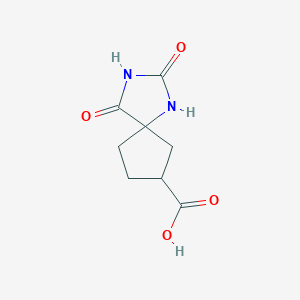 molecular formula C8H10N2O4 B429627 2,4-Dioxo-1,3-diazaspiro[4.4]nonane-7-carboxylic acid 
