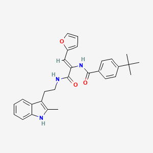 molecular formula C29H31N3O3 B4296271 4-tert-butyl-N-[2-(2-furyl)-1-({[2-(2-methyl-1H-indol-3-yl)ethyl]amino}carbonyl)vinyl]benzamide 