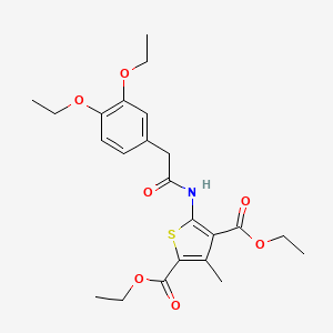 molecular formula C23H29NO7S B4296281 diethyl 5-{[(3,4-diethoxyphenyl)acetyl]amino}-3-methylthiophene-2,4-dicarboxylate 