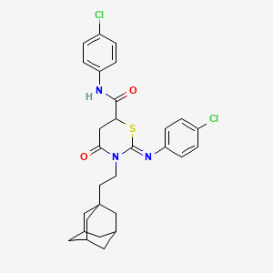 3-[2-(1-adamantyl)ethyl]-N-(4-chlorophenyl)-2-[(4-chlorophenyl)imino]-4-oxo-1,3-thiazinane-6-carboxamide