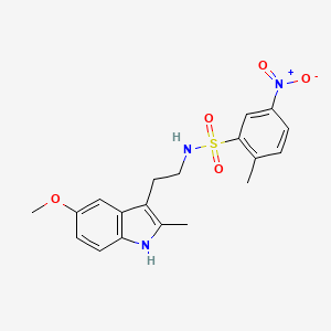 molecular formula C19H21N3O5S B4296287 N-[2-(5-methoxy-2-methyl-1H-indol-3-yl)ethyl]-2-methyl-5-nitrobenzenesulfonamide 