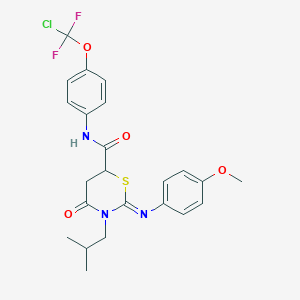 molecular formula C23H24ClF2N3O4S B4296292 N-{4-[chloro(difluoro)methoxy]phenyl}-3-isobutyl-2-[(4-methoxyphenyl)imino]-4-oxo-1,3-thiazinane-6-carboxamide 