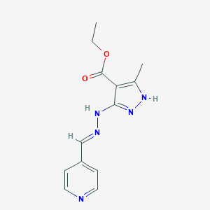 molecular formula C13H15N5O2 B429630 ethyl 3-methyl-5-[2-(4-pyridinylmethylene)hydrazino]-1H-pyrazole-4-carboxylate 
