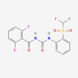 molecular formula C15H10F4N2O4S B4296317 N-[({2-[(difluoromethyl)sulfonyl]phenyl}amino)carbonyl]-2,6-difluorobenzamide 