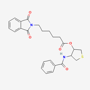 molecular formula C25H26N2O5S B4296318 4-(benzoylamino)tetrahydro-3-thienyl 6-(1,3-dioxo-1,3-dihydro-2H-isoindol-2-yl)hexanoate 