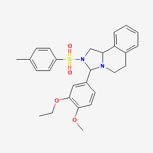 molecular formula C27H30N2O4S B4296324 3-(3-ethoxy-4-methoxyphenyl)-2-[(4-methylphenyl)sulfonyl]-1,2,3,5,6,10b-hexahydroimidazo[5,1-a]isoquinoline 