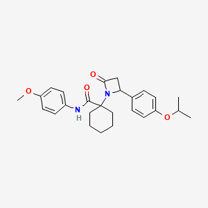 molecular formula C26H32N2O4 B4296348 1-[2-(4-isopropoxyphenyl)-4-oxoazetidin-1-yl]-N-(4-methoxyphenyl)cyclohexanecarboxamide 
