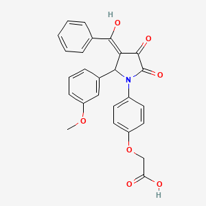 molecular formula C26H21NO7 B4296352 {4-[3-benzoyl-4-hydroxy-2-(3-methoxyphenyl)-5-oxo-2,5-dihydro-1H-pyrrol-1-yl]phenoxy}acetic acid 