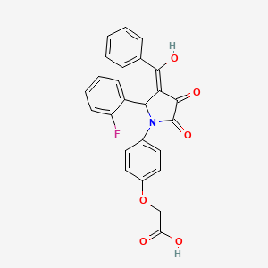 molecular formula C25H18FNO6 B4296359 {4-[3-benzoyl-2-(2-fluorophenyl)-4-hydroxy-5-oxo-2,5-dihydro-1H-pyrrol-1-yl]phenoxy}acetic acid 