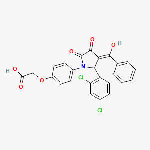 molecular formula C25H17Cl2NO6 B4296365 {4-[3-benzoyl-2-(2,4-dichlorophenyl)-4-hydroxy-5-oxo-2,5-dihydro-1H-pyrrol-1-yl]phenoxy}acetic acid 
