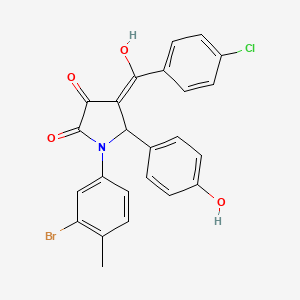 molecular formula C24H17BrClNO4 B4296370 1-(3-bromo-4-methylphenyl)-4-(4-chlorobenzoyl)-3-hydroxy-5-(4-hydroxyphenyl)-1,5-dihydro-2H-pyrrol-2-one 
