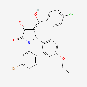 molecular formula C26H21BrClNO4 B4296375 1-(3-bromo-4-methylphenyl)-4-(4-chlorobenzoyl)-5-(4-ethoxyphenyl)-3-hydroxy-1,5-dihydro-2H-pyrrol-2-one 