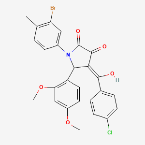 molecular formula C26H21BrClNO5 B4296378 1-(3-bromo-4-methylphenyl)-4-(4-chlorobenzoyl)-5-(2,4-dimethoxyphenyl)-3-hydroxy-1,5-dihydro-2H-pyrrol-2-one 