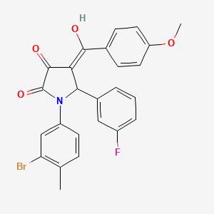 molecular formula C25H19BrFNO4 B4296382 1-(3-bromo-4-methylphenyl)-5-(3-fluorophenyl)-3-hydroxy-4-(4-methoxybenzoyl)-1,5-dihydro-2H-pyrrol-2-one 