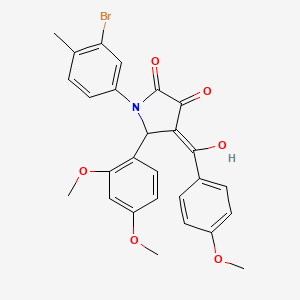 molecular formula C27H24BrNO6 B4296389 1-(3-bromo-4-methylphenyl)-5-(2,4-dimethoxyphenyl)-3-hydroxy-4-(4-methoxybenzoyl)-1,5-dihydro-2H-pyrrol-2-one 