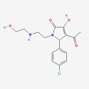 molecular formula C16H19ClN2O4 B4296390 4-acetyl-5-(4-chlorophenyl)-3-hydroxy-1-{2-[(2-hydroxyethyl)amino]ethyl}-1,5-dihydro-2H-pyrrol-2-one 