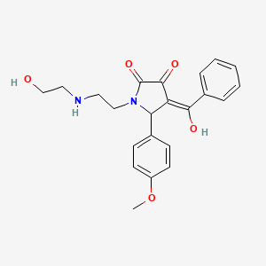 molecular formula C22H24N2O5 B4296398 4-benzoyl-3-hydroxy-1-{2-[(2-hydroxyethyl)amino]ethyl}-5-(4-methoxyphenyl)-1,5-dihydro-2H-pyrrol-2-one 