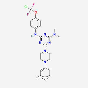 molecular formula C26H34ClF2N7O B4296410 6-[4-(1-adamantyl)piperazin-1-yl]-N'-{4-[chloro(difluoro)methoxy]phenyl}-N,N-dimethyl-1,3,5-triazine-2,4-diamine 