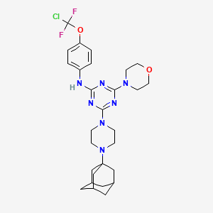4-[4-(1-adamantyl)piperazin-1-yl]-N-{4-[chloro(difluoro)methoxy]phenyl}-6-morpholin-4-yl-1,3,5-triazin-2-amine