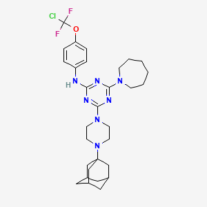 molecular formula C30H40ClF2N7O B4296414 4-[4-(1-adamantyl)piperazin-1-yl]-6-azepan-1-yl-N-{4-[chloro(difluoro)methoxy]phenyl}-1,3,5-triazin-2-amine 