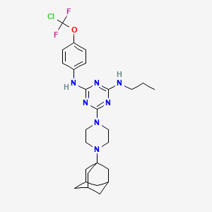 molecular formula C27H36ClF2N7O B4296419 6-[4-(1-adamantyl)piperazin-1-yl]-N-{4-[chloro(difluoro)methoxy]phenyl}-N'-propyl-1,3,5-triazine-2,4-diamine 