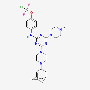 molecular formula C29H39ClF2N8O B4296428 4-[4-(1-adamantyl)piperazin-1-yl]-N-{4-[chloro(difluoro)methoxy]phenyl}-6-(4-methylpiperazin-1-yl)-1,3,5-triazin-2-amine 